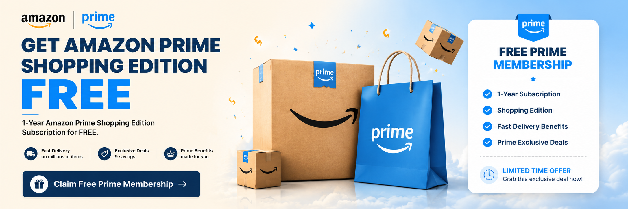 How to Get Amazon Prime Shopping Edition 1-Year Subscription for FREE
