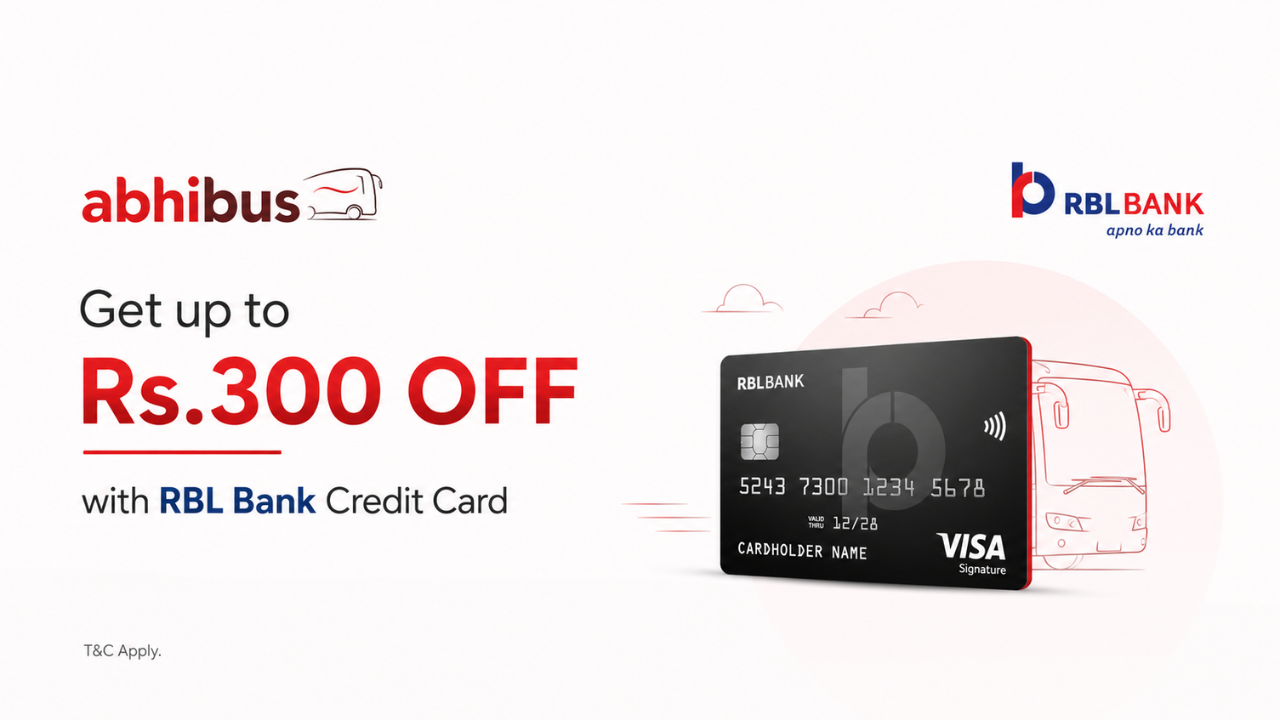 Abhibus - Get up to Rs.300 off with RBL Bank Credit Card