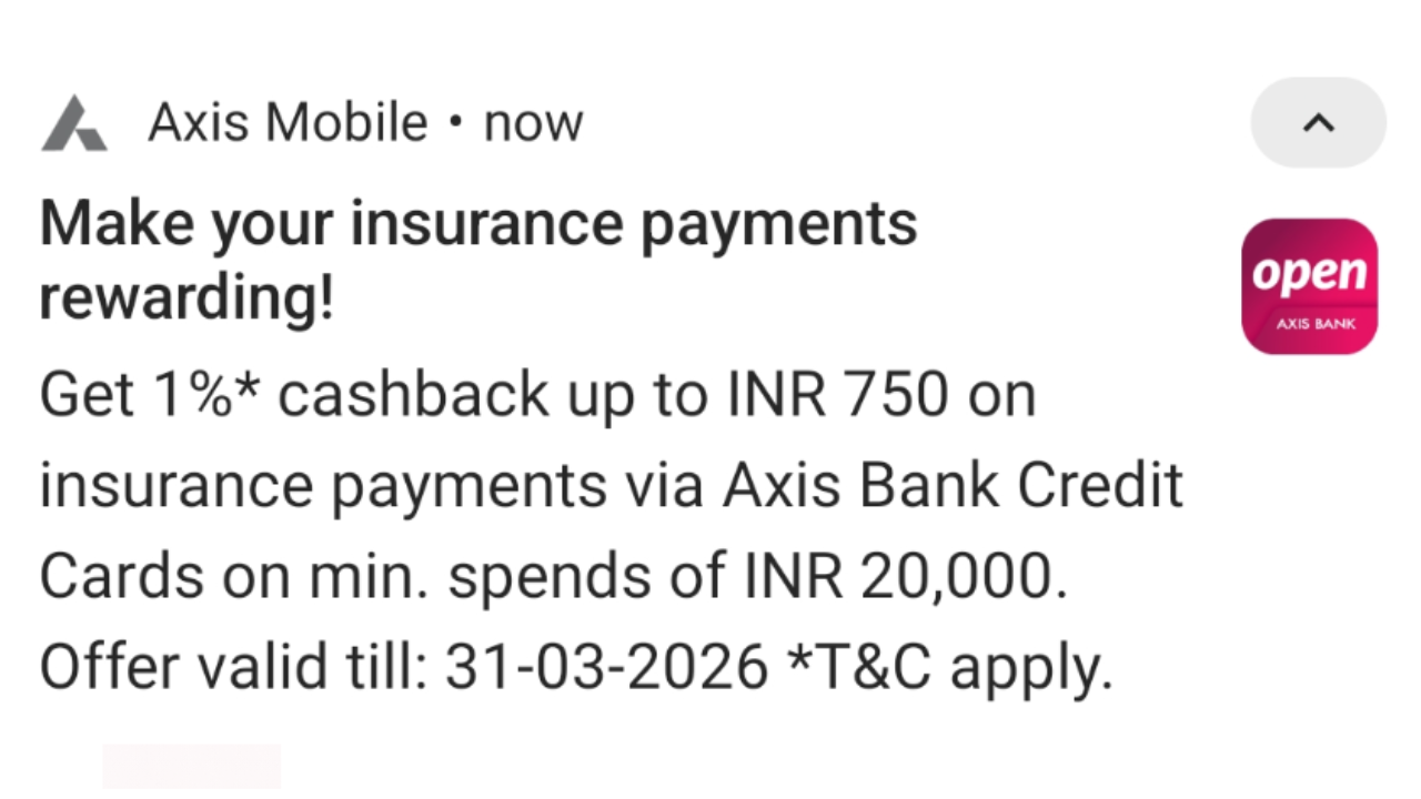 Axis Bank Credit Card Insurance Offer