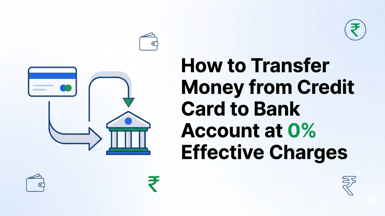 How to Transfer Money from Credit Card to Bank Account at 0% Effective Charges
