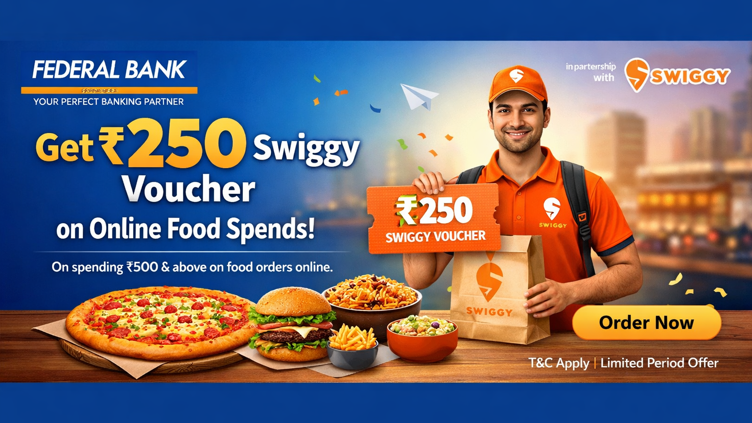 Federal Bank Visa Credit Card Offer: Get a ₹250 Swiggy Voucher on Food Spends!
