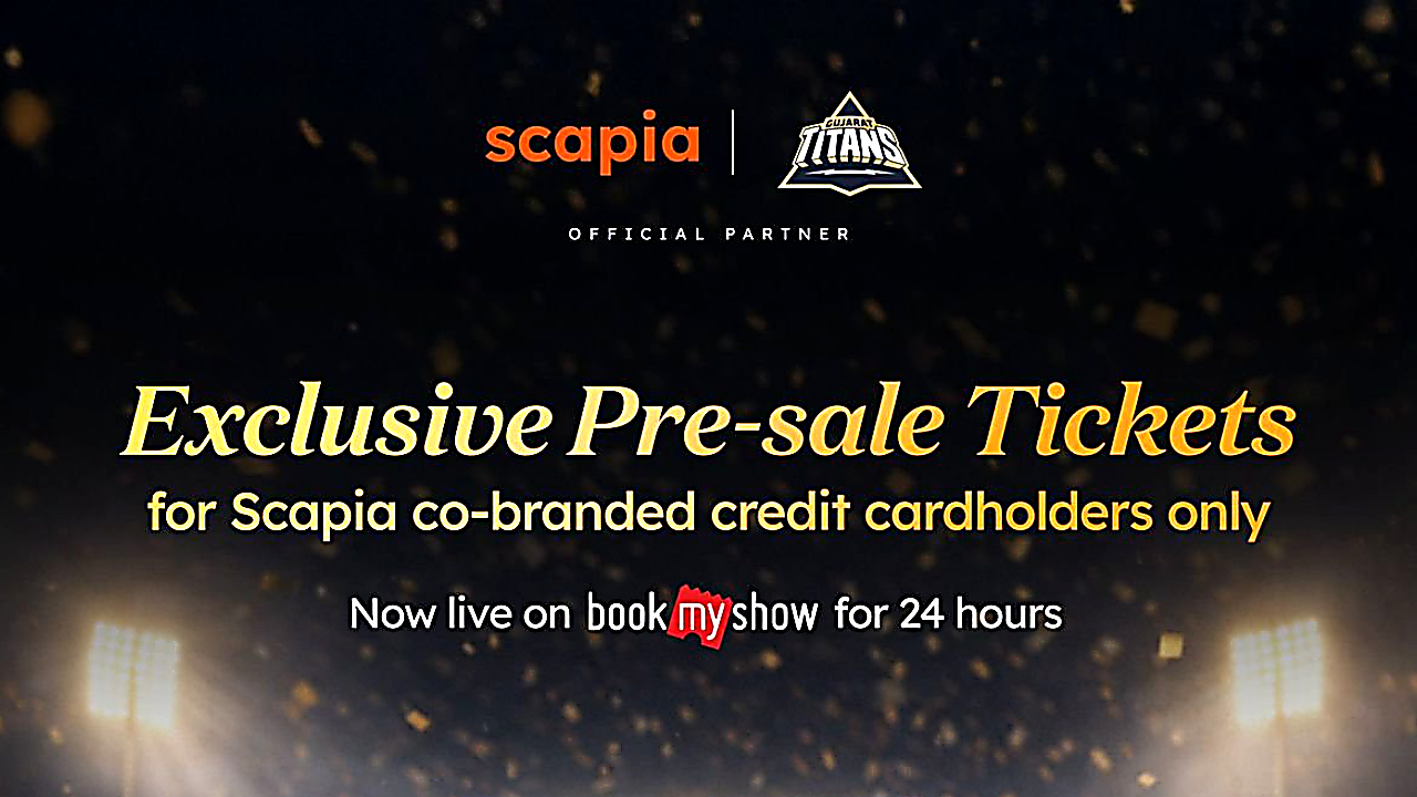 Gujarat Titans (GT) Pre-sale Tickets: Book Early with Scapia Card!