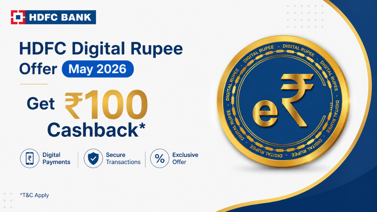 HDFC Digital Rupee Offer May 2026: Get ₹100 Cashback (Terms & Conditions Inside)