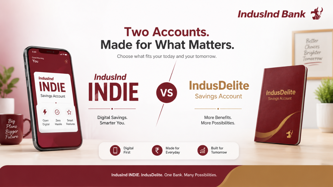 IndusInd INDIE vs IndusDelite Savings Account: Features, Charges & Comparison 2026