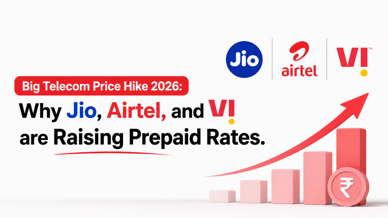 Big Telecom Price Hike 2026: Why Jio, Airtel, and Vi are Raising Prepaid Rates.
