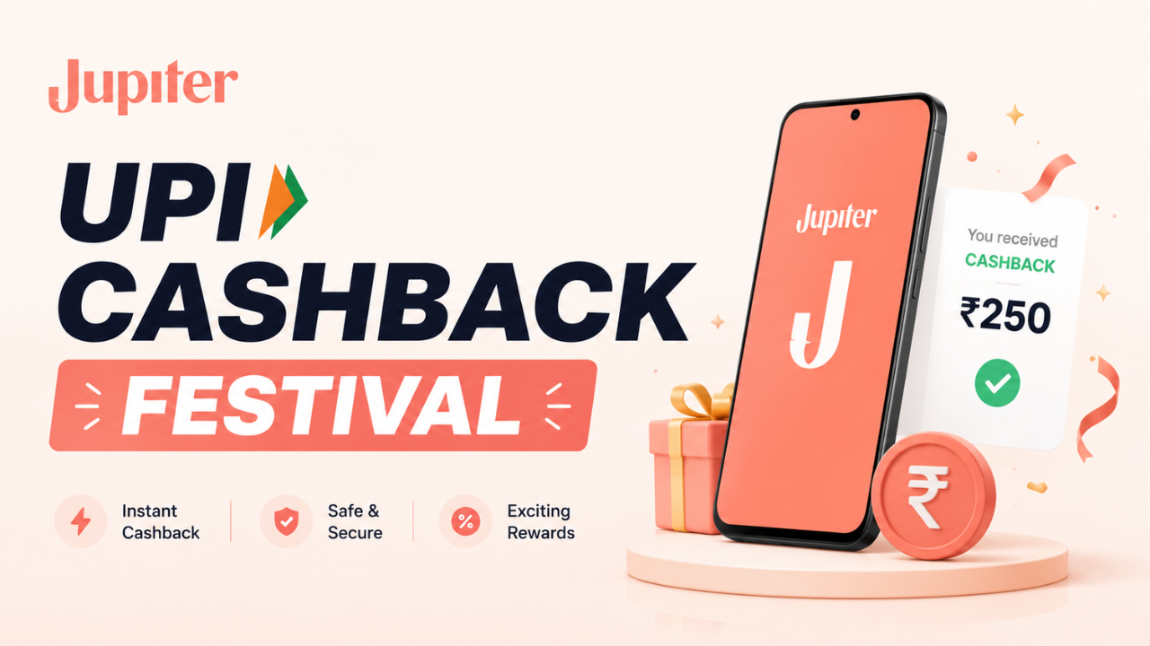 Jupiter App UPI Cashback Festival: Earn ₹500 Amazon Voucher + ₹30 Cashback