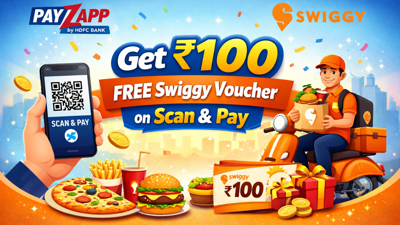 PayZapp Swiggy Offer: Get ₹100 Free Swiggy Voucher on Scan & Pay